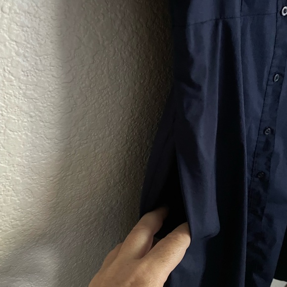 Lauren Ralph Lauren Cotton Poplin Shirtdress 12P Navy Blue - Picture 6 of 10